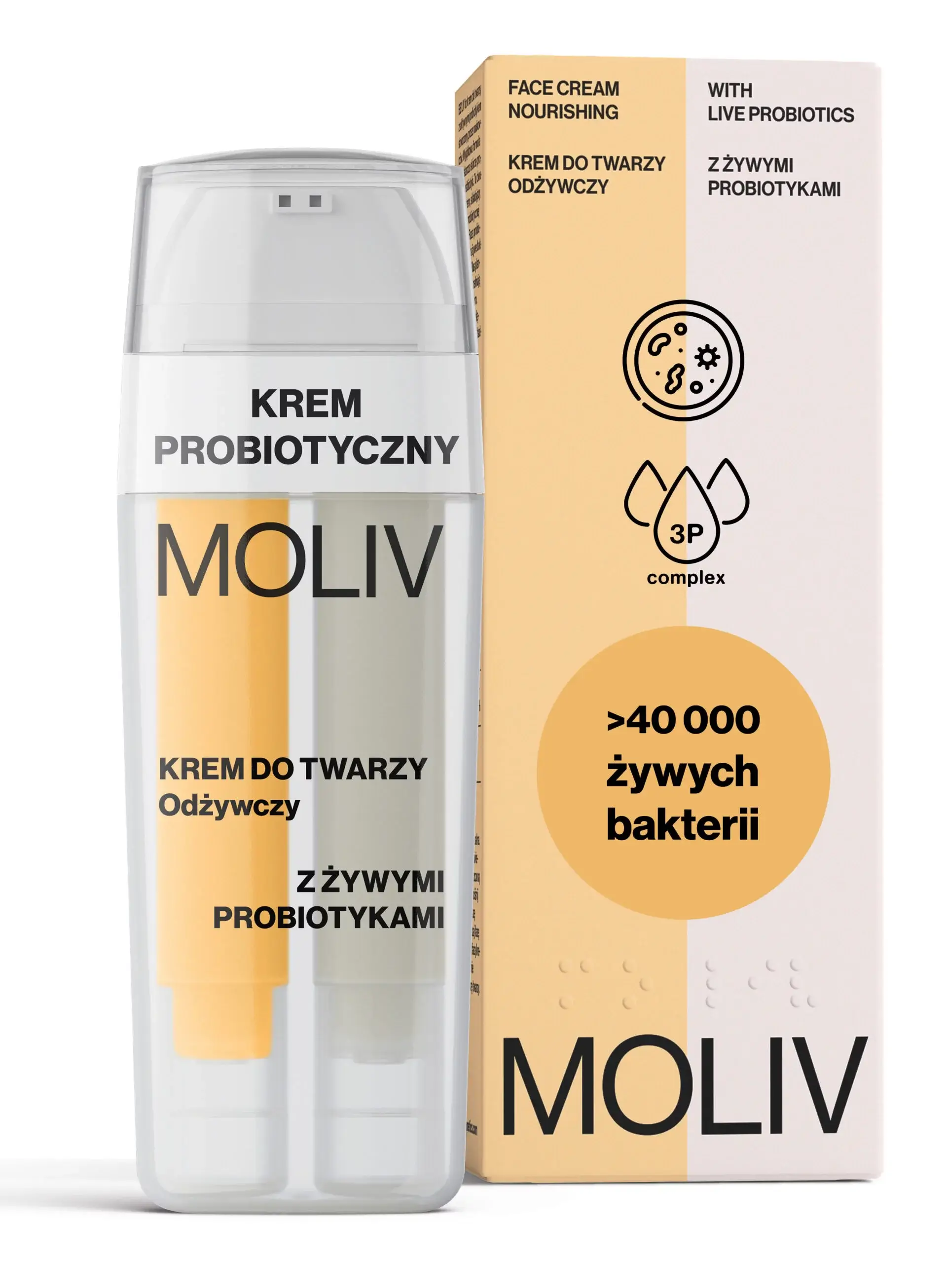 ZESTAW ODŻYWCZY<br> Krem do twarzy + Oleożel do mycia twarzy z żywymi probiotykami - obrazek 2